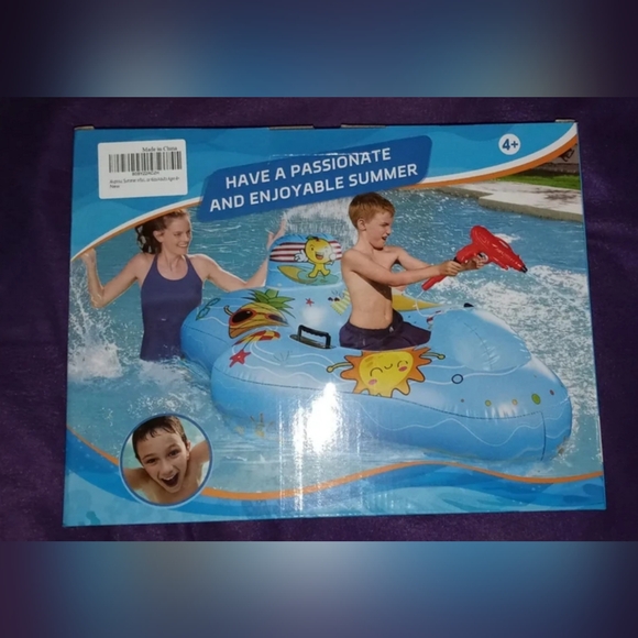 NWT Alupssuc Summer Large Inflatable Pool Float With Water Gun Kids/Teens - Picture 5 of 5